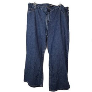 Size 22 Buffalo Jeans Wide Leg Belted Jeans NWT 100% Cotton Dark Medium Blue